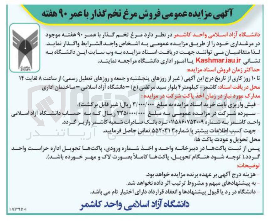 تصویر کوچک آگهی فروش مرغ تخم گذار با عمر ۹۰ هفته