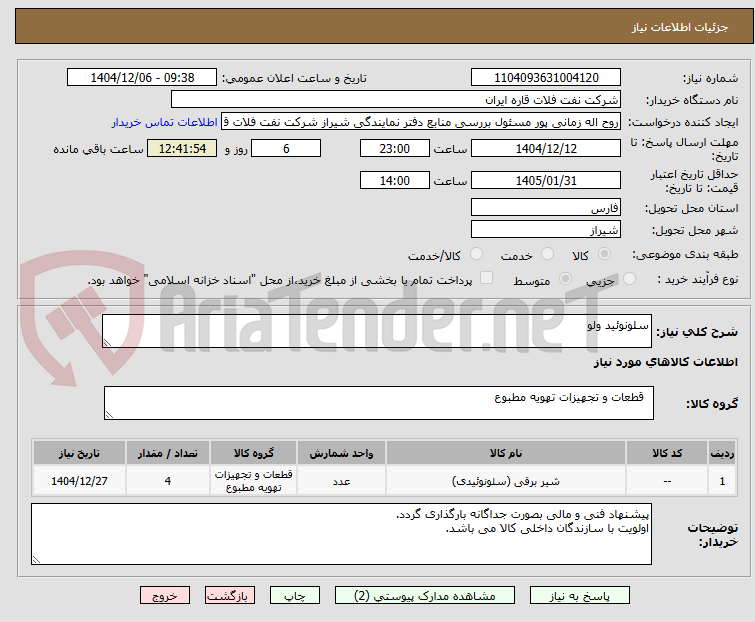 تصویر کوچک آگهی سلونوئید ولو