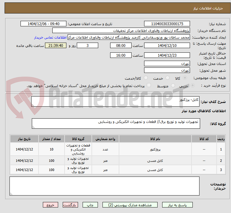 تصویر کوچک آگهی کابل- پرژکتور
