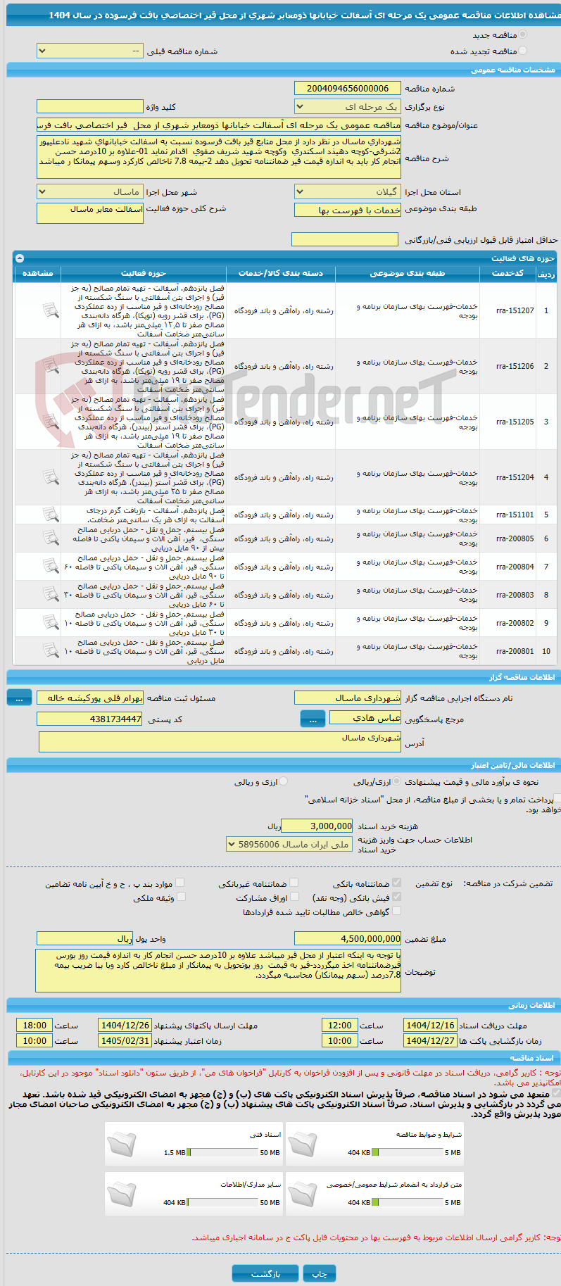 تصویر کوچک آگهی مناقصه عمومی یک مرحله ای آسفالت خیابانها ذومعابر شهری از محل  قیر اختصاصی بافت فرسوده در سال 1404