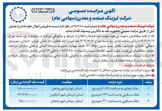 تصویر کوچک آگهی فروش اموال