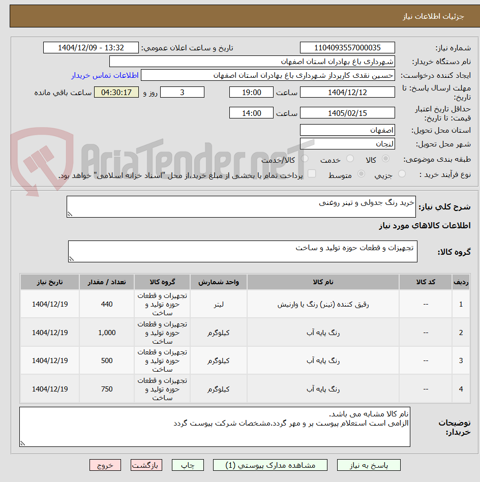 تصویر کوچک آگهی خرید رنگ جدولی و تینر روغنی