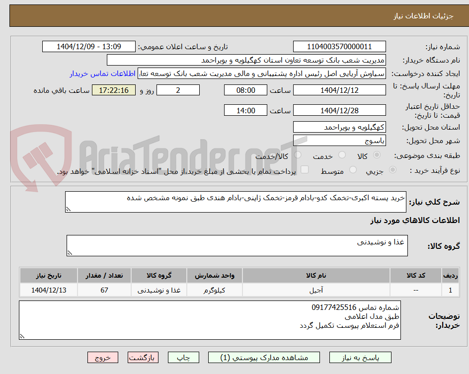 تصویر کوچک آگهی خرید پسته اکبری-تخمک کدو-بادام قرمز-تخمک ژاپنی-بادام هندی طبق نمونه مشخص شده