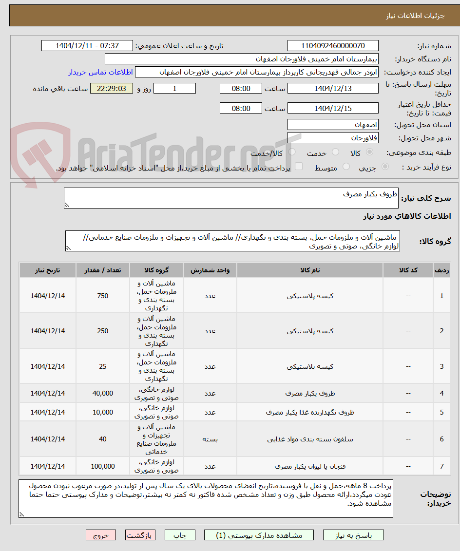 تصویر کوچک آگهی ظروف یکبار مصرف