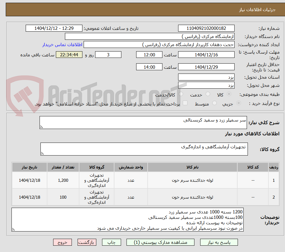 تصویر کوچک آگهی سر سمپلر زرد و سفید کریستالی