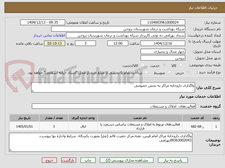 تصویر کوچک آگهی واگذاری داروخانه مراکز به بخش خصوصی