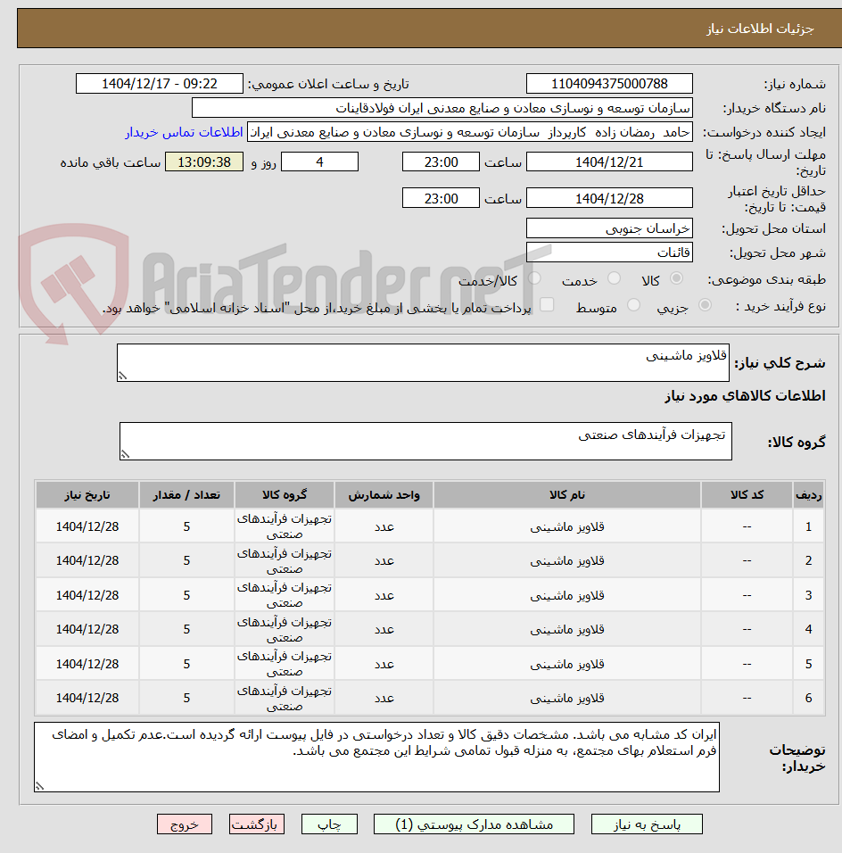 تصویر کوچک آگهی قلاویز ماشینی 