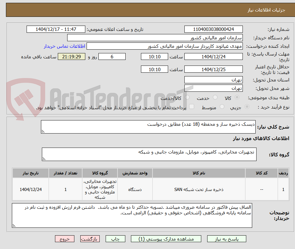 تصویر کوچک آگهی دیسک ذخیره سار و محفظه (18 عدد) مطابق درخواست