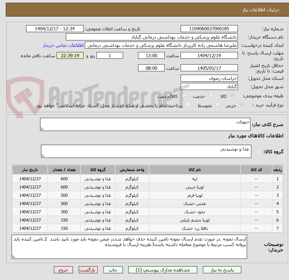 تصویر کوچک آگهی حبوبات