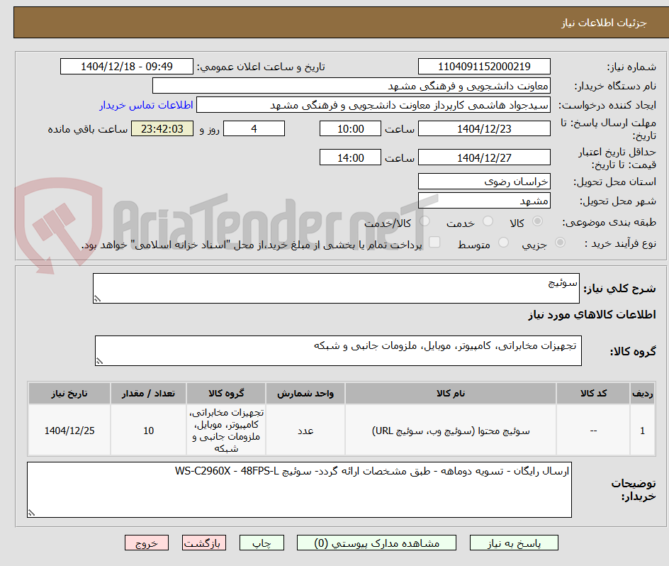 تصویر کوچک آگهی سوئیچ