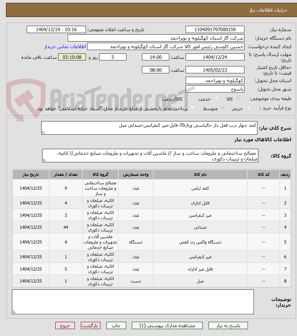 تصویر کوچک آگهی کمد چهار درب قفل دار جالباسی ورق70-فایل-میز کنفرانس-صندلی مبل