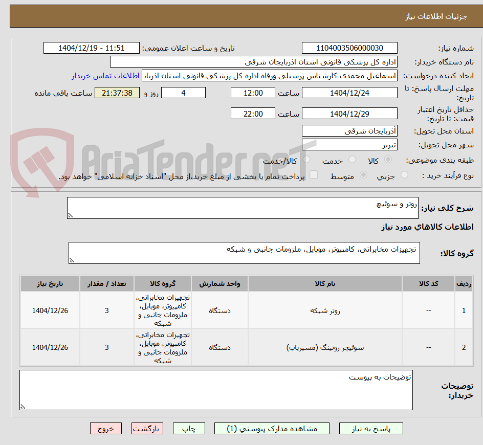 تصویر کوچک آگهی روتر و سوئیچ