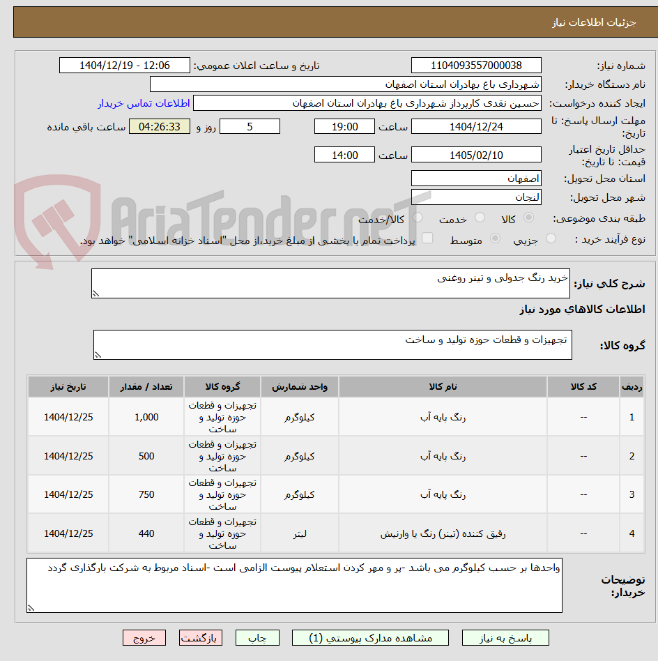 تصویر کوچک آگهی خرید رنگ جدولی و تینر روغنی