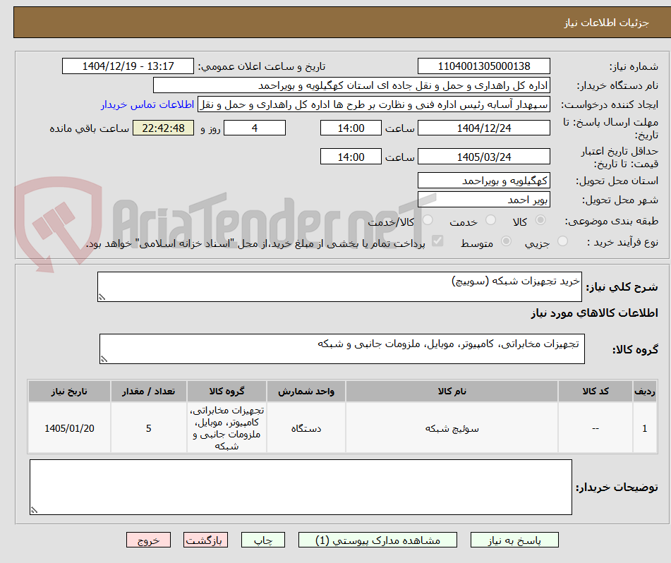 تصویر کوچک آگهی خرید تجهیزات شبکه (سوییچ)