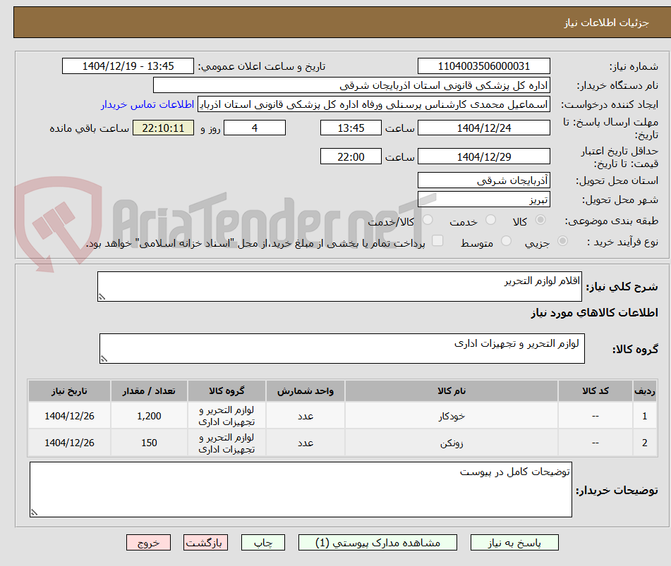 تصویر کوچک آگهی اقلام لوازم التحریر