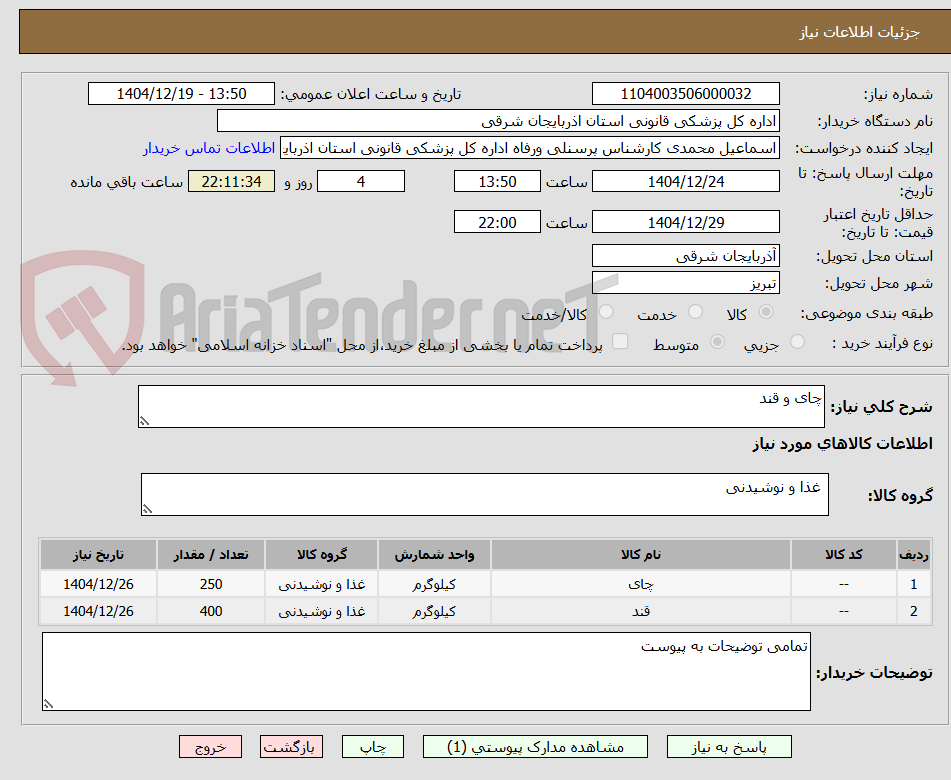 تصویر کوچک آگهی چای و قند