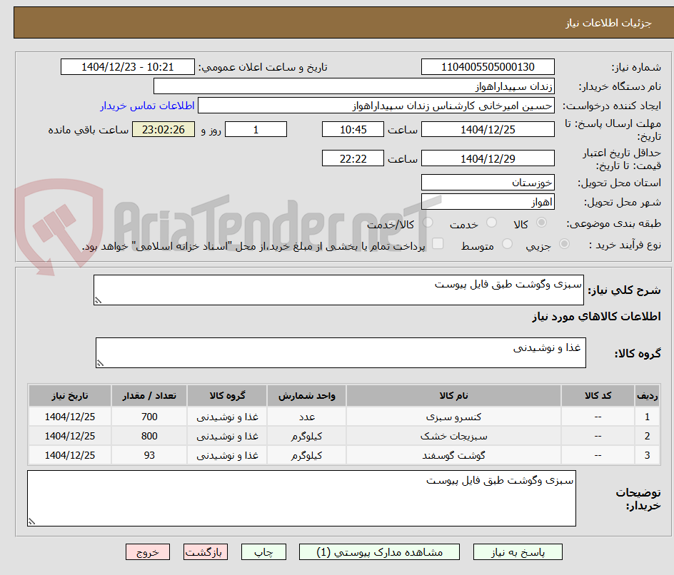 تصویر کوچک آگهی سبزی وگوشت طبق فایل پیوست