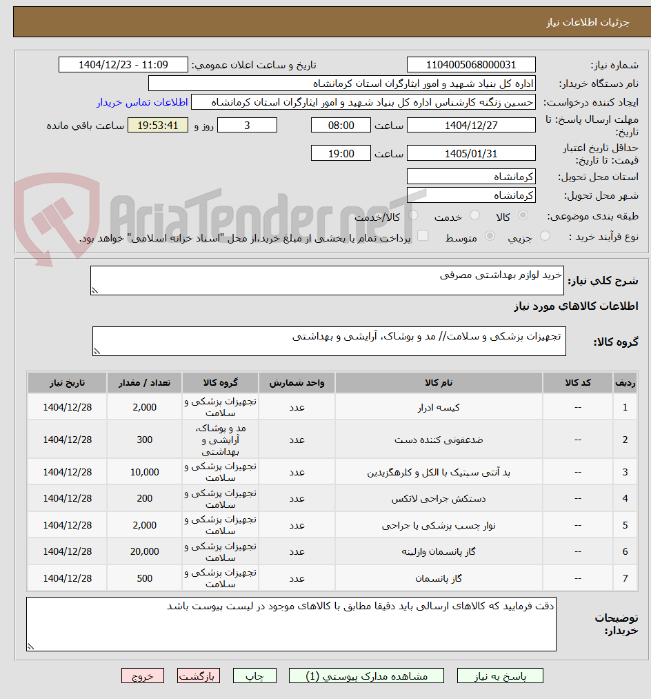 تصویر کوچک آگهی خرید لوازم بهداشتی مصرفی