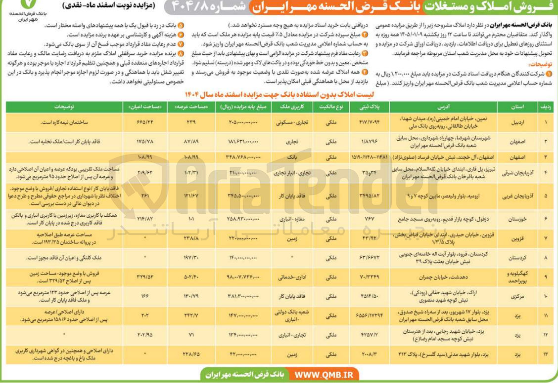 تصویر کوچک آگهی فروش املاک در 13 ردیف در با کاربری تجاری مسکونی انباری اداری خدماتی  زمین