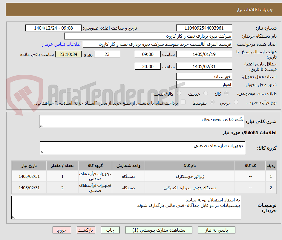تصویر کوچک آگهی پکیج دیزلی موتورجوش