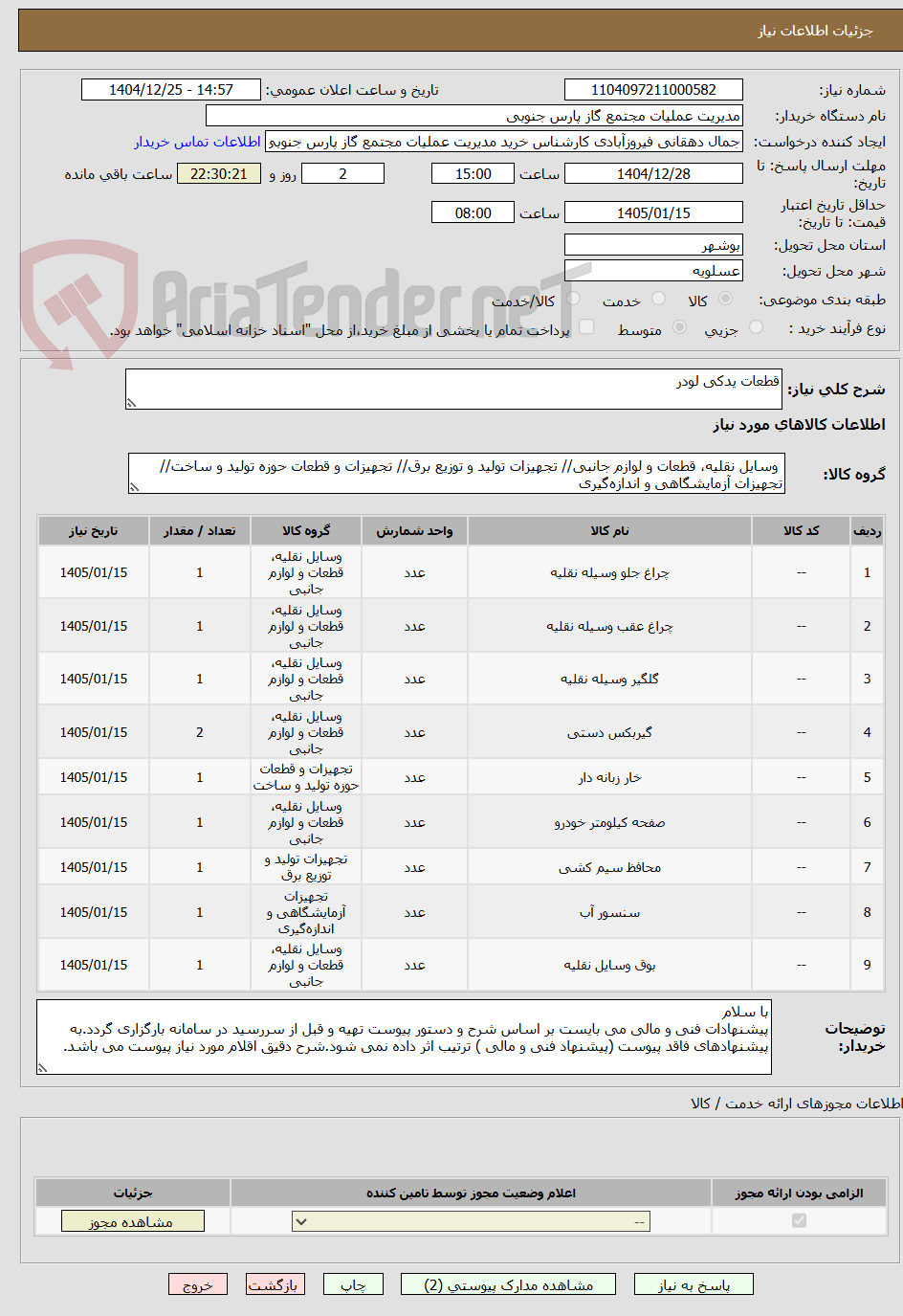 تصویر کوچک آگهی قطعات یدکی لودر