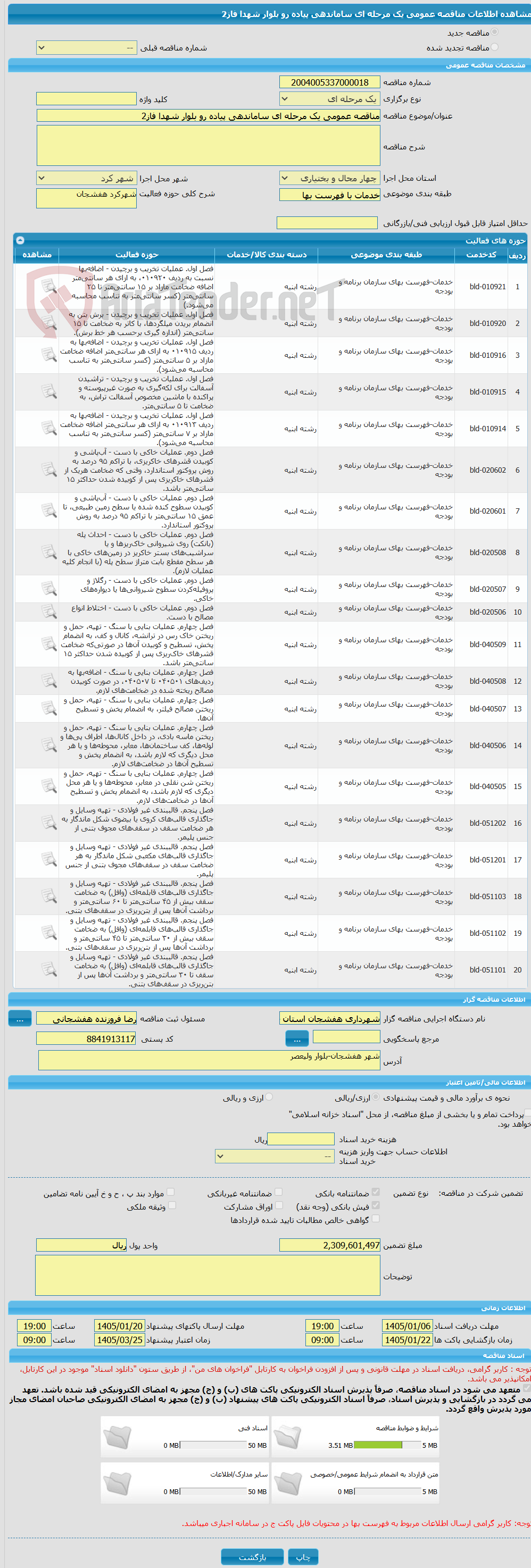 تصویر کوچک آگهی مناقصه عمومی یک مرحله ای ساماندهی پیاده رو بلوار شهدا فاز2
