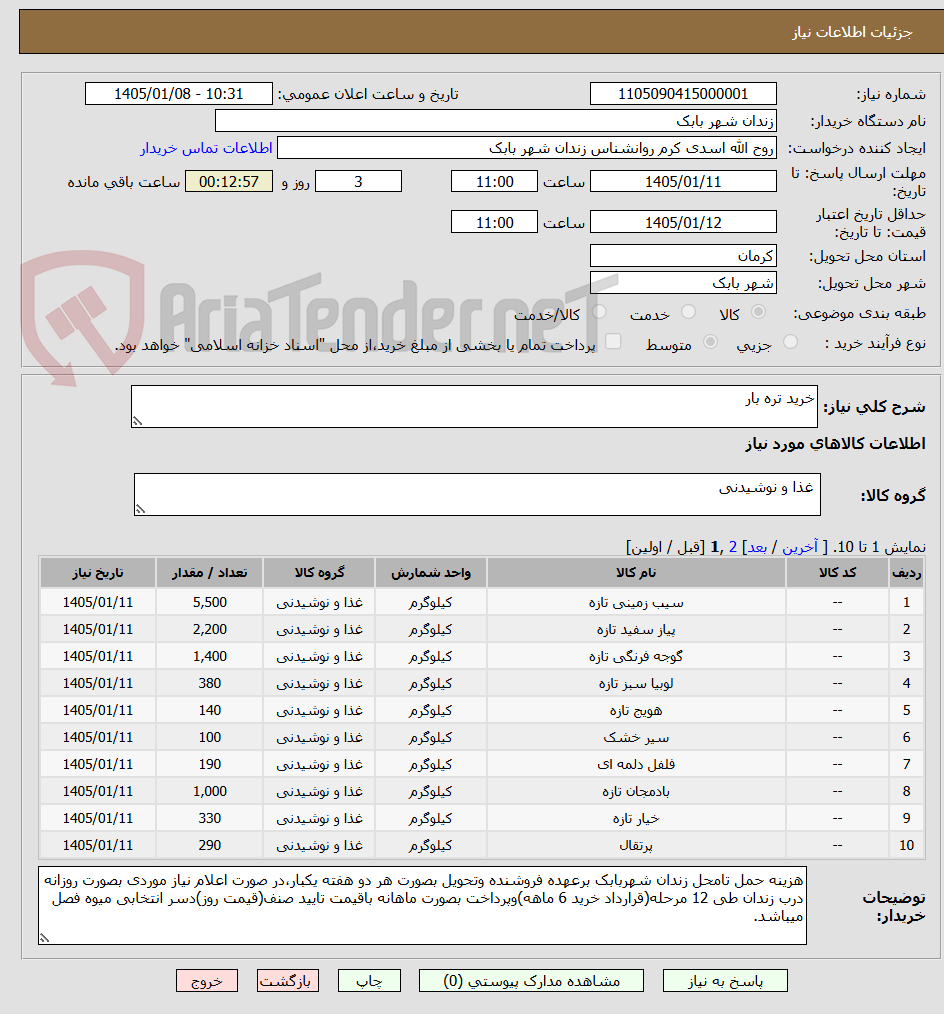 تصویر کوچک آگهی خرید تره بار