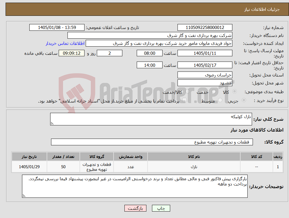تصویر کوچک آگهی نیاز کالا-نازل کوئیکه