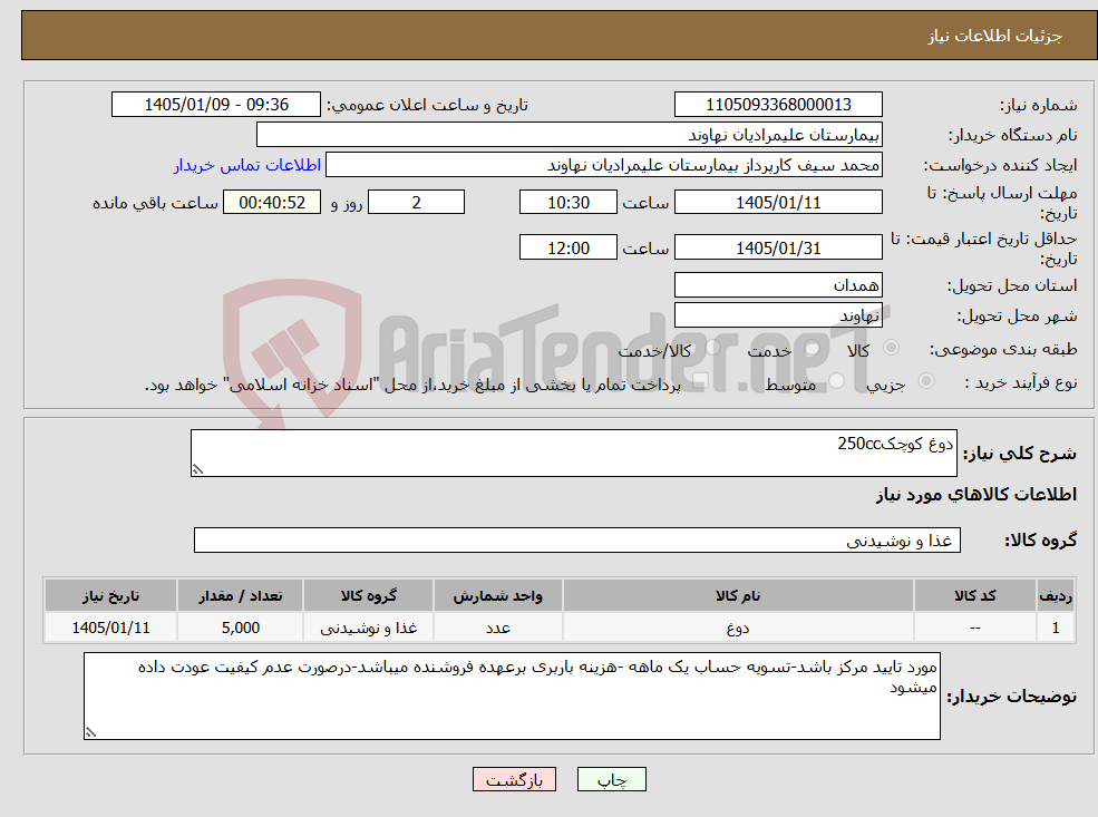 تصویر کوچک آگهی نیاز کالا-دوغ کوچک250cc