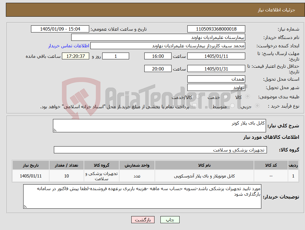 تصویر کوچک آگهی نیاز کالا-کابل بای پلار کوتر