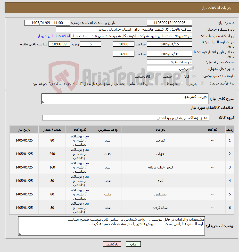 تصویر کوچک آگهی نیاز کالا-جوراب -کمربندو..