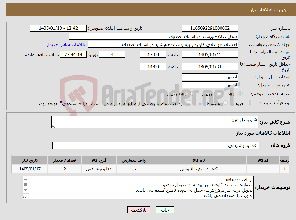 تصویر کوچک آگهی نیاز کالا-شینیسل مرغ