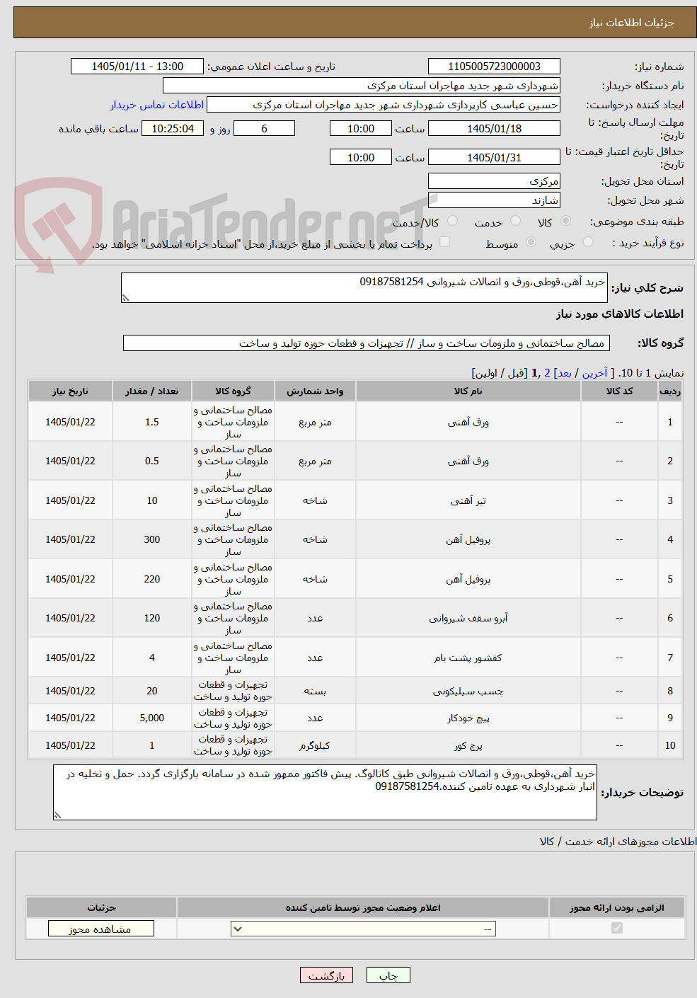 تصویر کوچک آگهی خرید آهن،قوطی،ورق و اتصالات شیروانی 09187581254