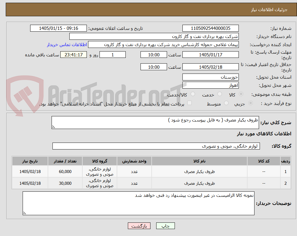 تصویر کوچک آگهی ظروف یکبار مصرف ( به فایل پیوست رجوع شود )