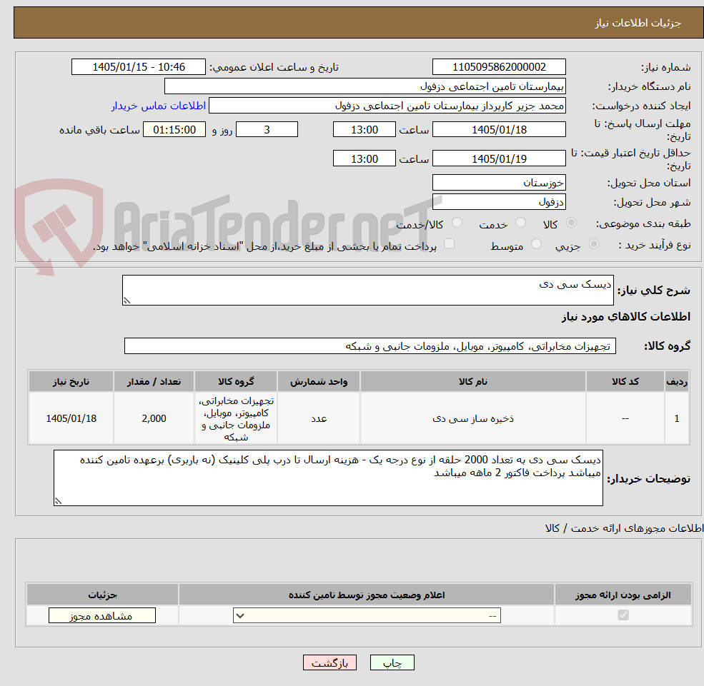 تصویر کوچک آگهی دیسک سی دی