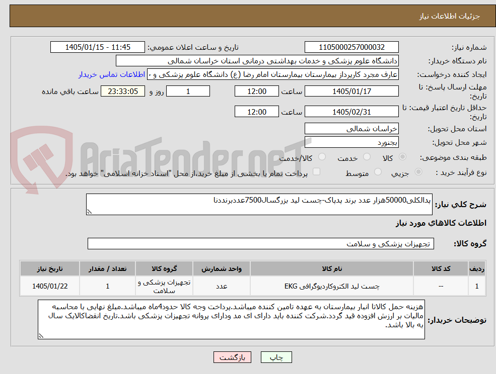 تصویر کوچک آگهی پدالکلی50000هزار عدد برند پدپاک-چست لید بزرگسال7500عددبرنددنا