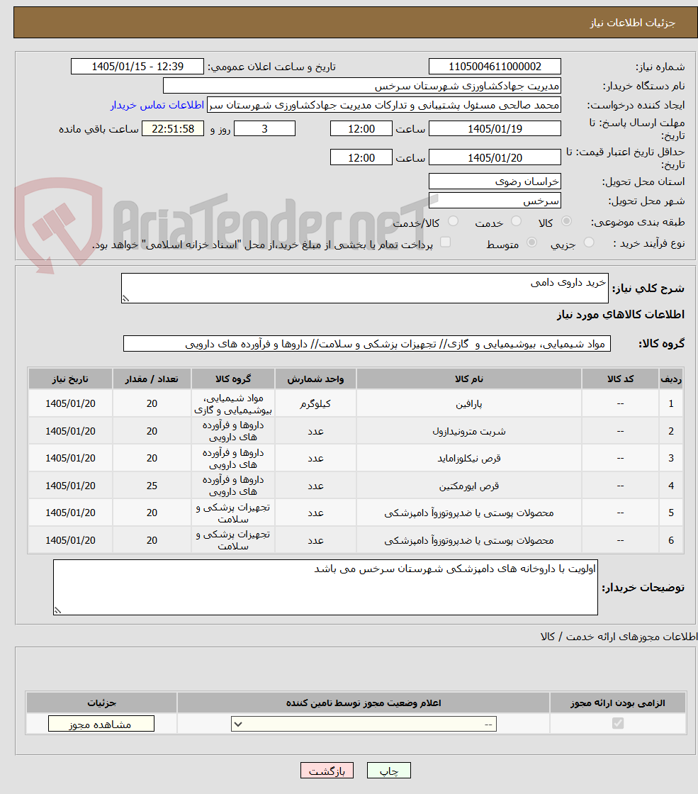 تصویر کوچک آگهی خرید داروی دامی
