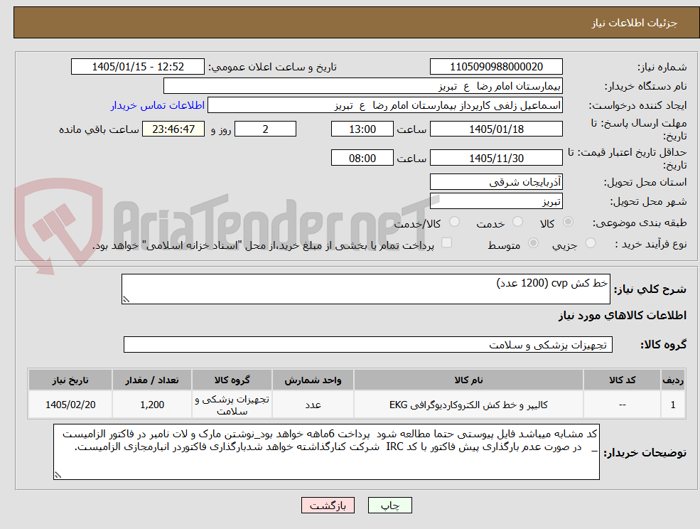 تصویر کوچک آگهی خط کش cvp (1200 عدد)