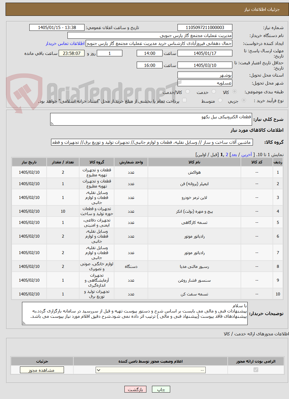تصویر کوچک آگهی قطعات الکترونیکی بیل بکهو