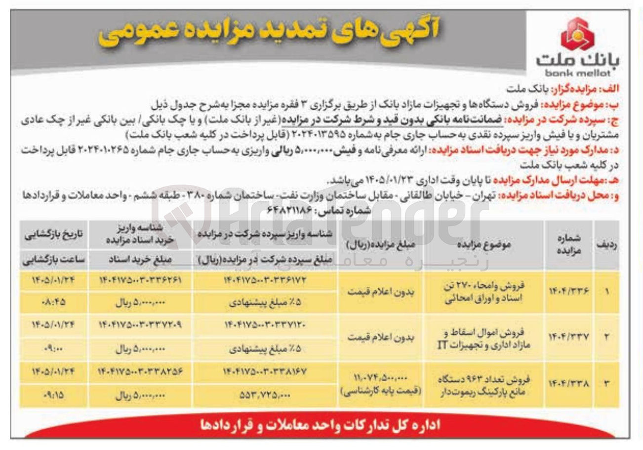تصویر کوچک آگهی فروش تعداد 963 دستگاه مانع پارکینگ ریموت دار 