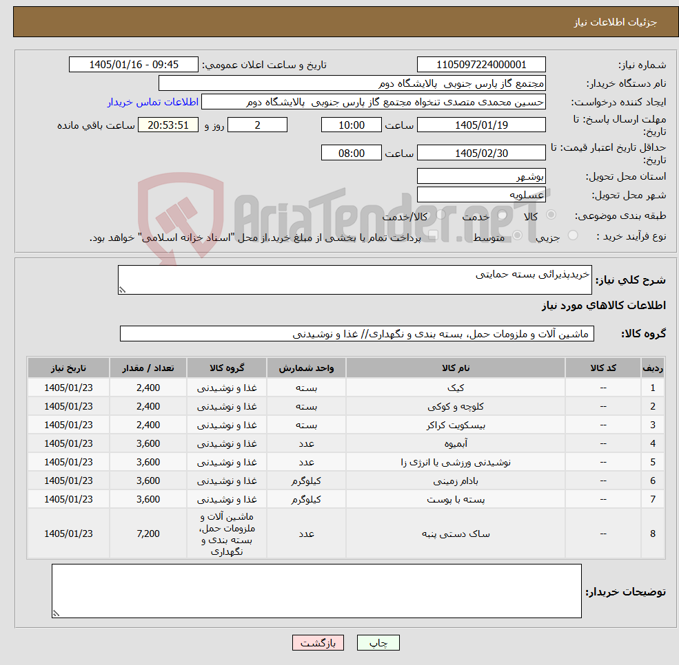 تصویر کوچک آگهی نیاز کالا-خریدپذیرائی بسته حمایتی 