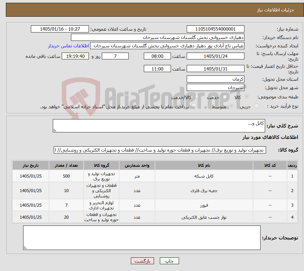 تصویر کوچک آگهی نیاز کالا-کابل و...