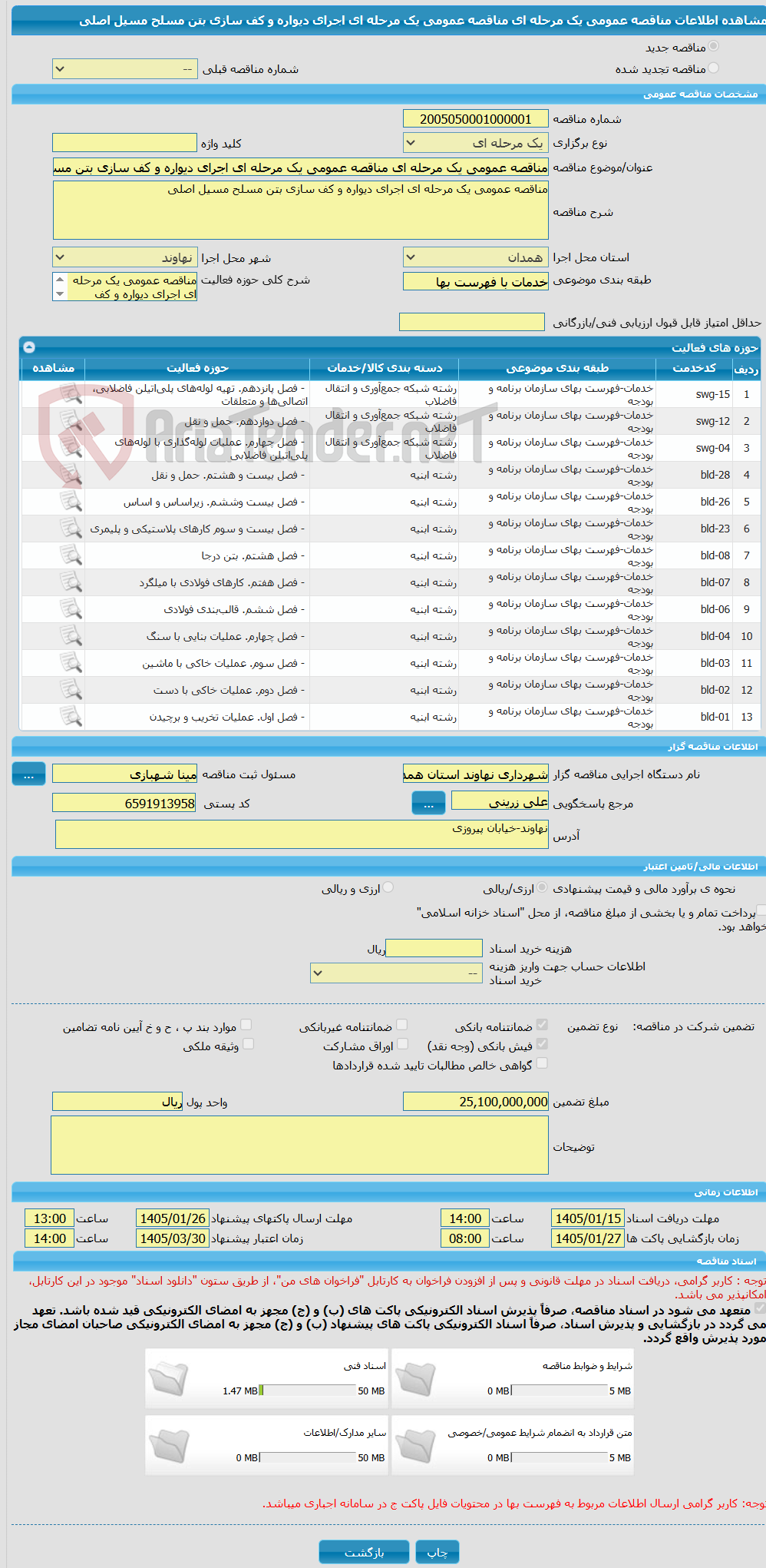 تصویر کوچک آگهی مناقصه عمومی یک مرحله ای مناقصه عمومی یک مرحله ای اجرای دیواره و کف سازی بتن مسلح مسیل اصلی 