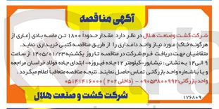 تصویر کوچک آگهی مقدار حدودا ۱۸۰۰ تن ماسه بادی عاری از هر گونه خاک 