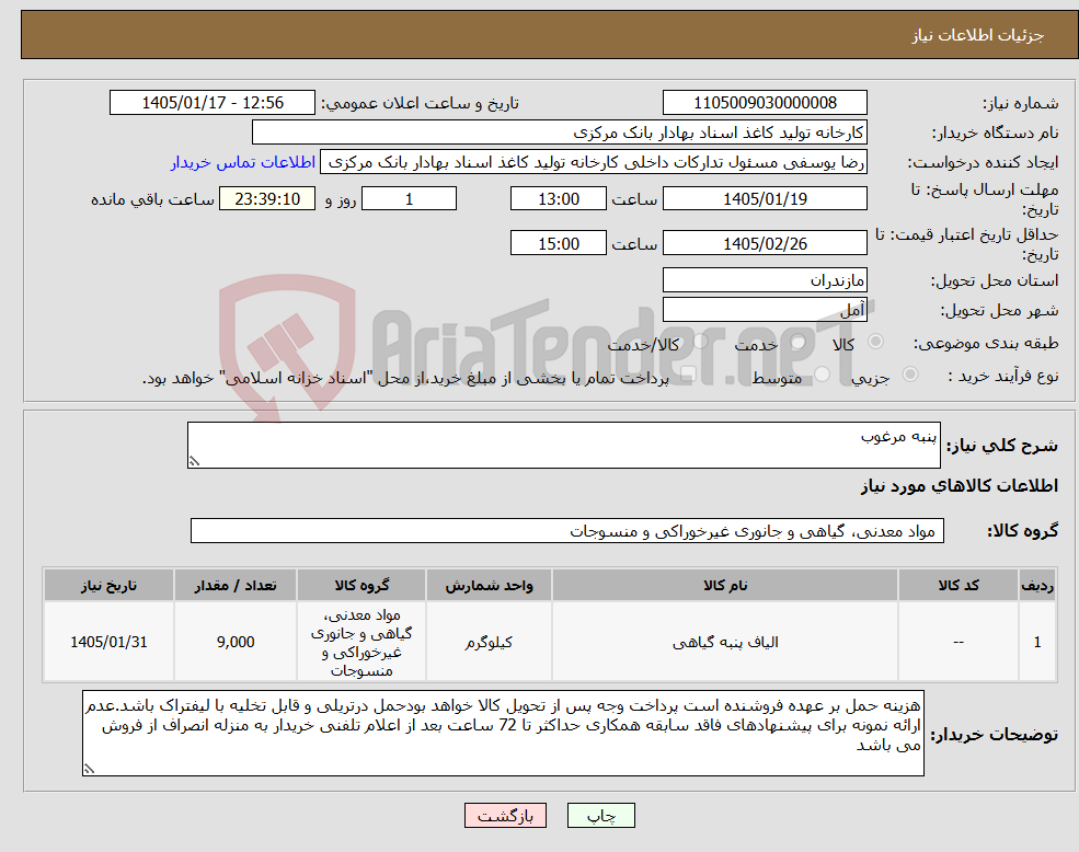تصویر کوچک آگهی نیاز کالا-پنبه مرغوب