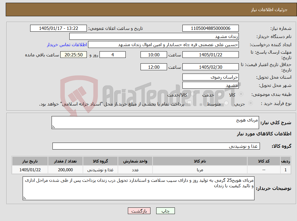 تصویر کوچک آگهی نیاز کالا-مربای هویج