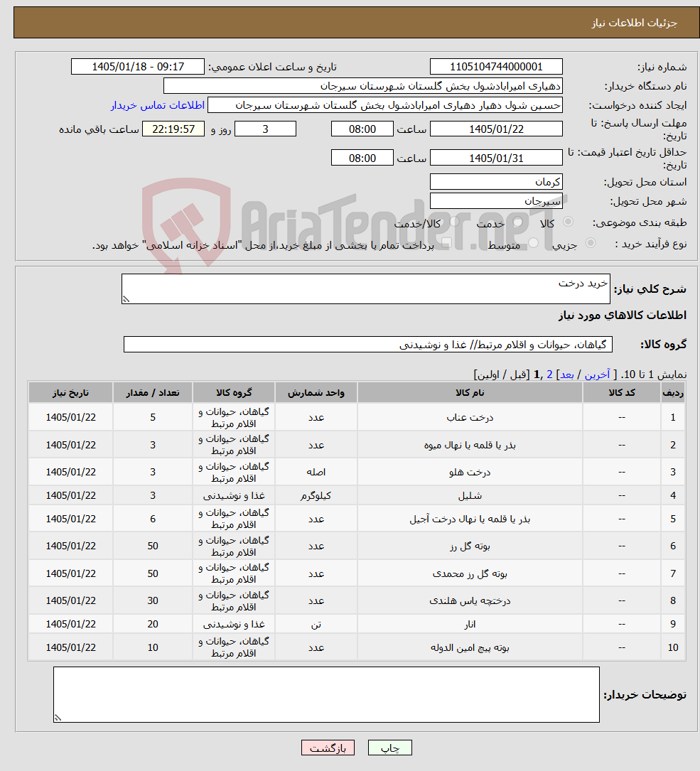 تصویر کوچک آگهی نیاز کالا-خرید درخت