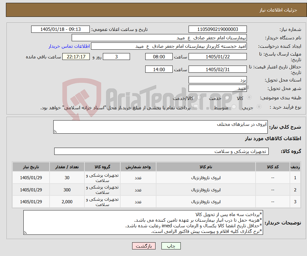 تصویر کوچک آگهی نیاز کالا-ایروی در سایزهای مختلف