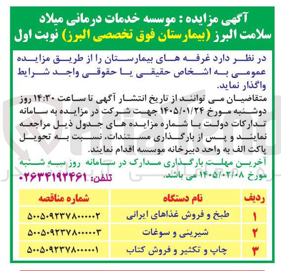 تصویر کوچک آگهی واگذاری غرفه در 3 ردیف با کاربری تجاری 