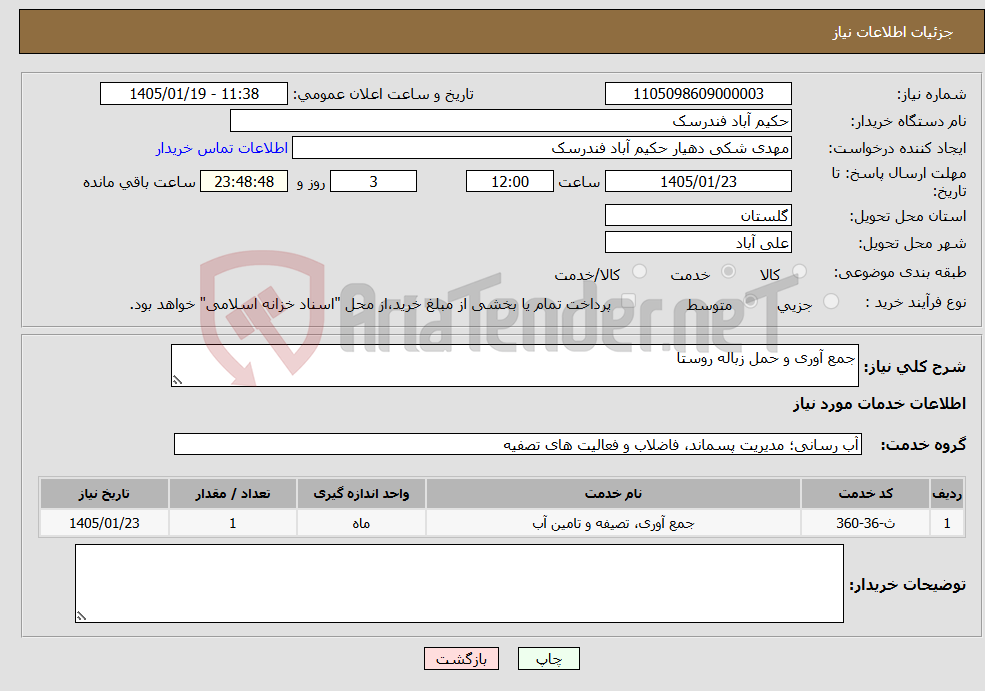 تصویر کوچک آگهی نیاز خدمات-جمع آوری و حمل زباله روستا